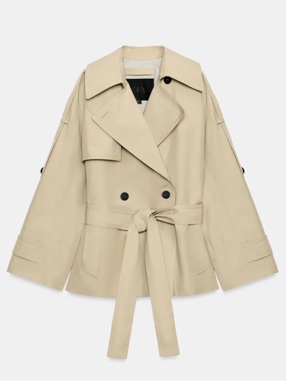 ZARA ZW COLLECTION SHORT BELTED TRENCH COAT - Picture 2 of 6